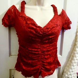 Guess Red Lace Top